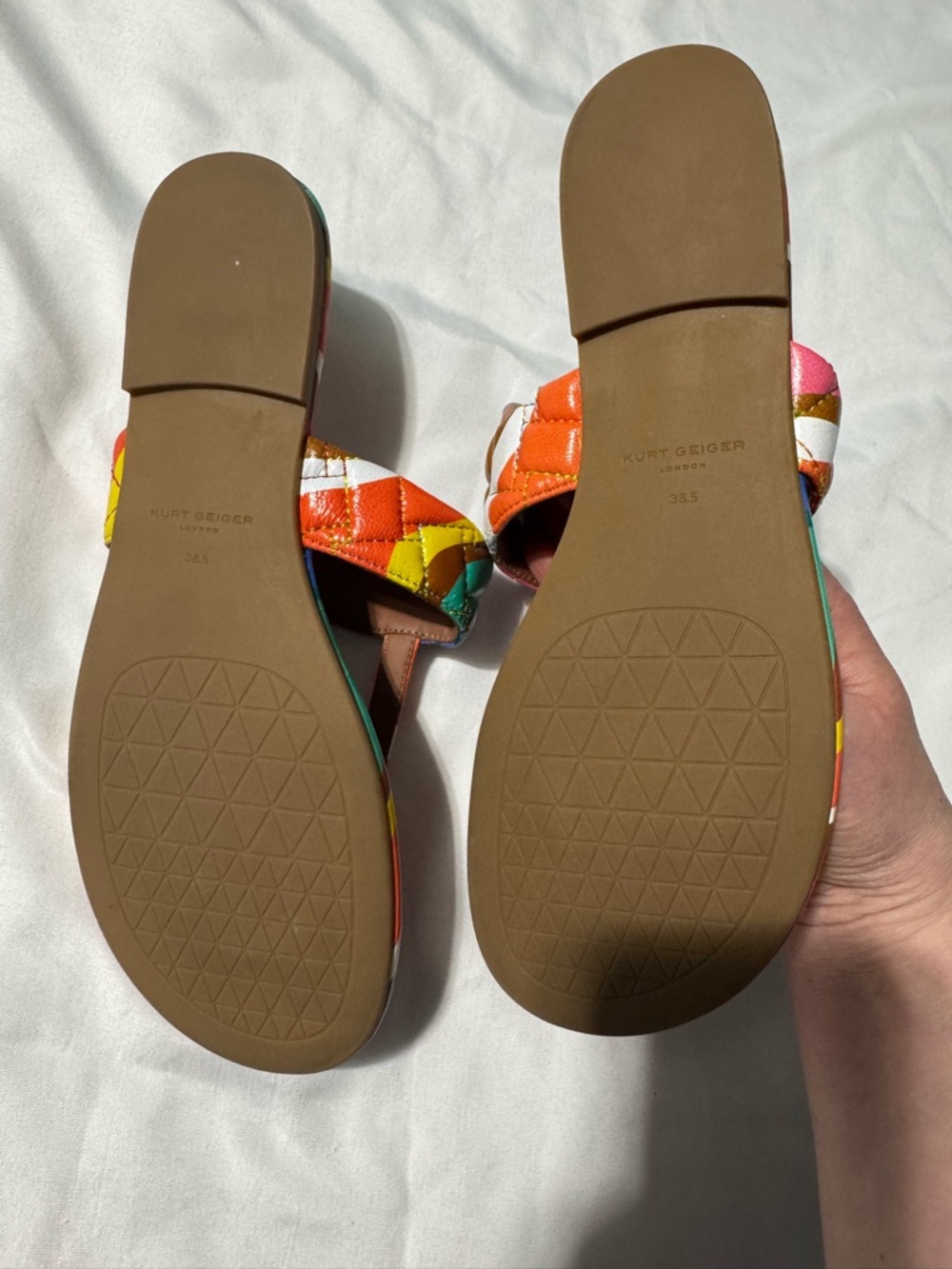 Kurt Geiger Kensington T-Bar Leather Sandals Size 38.5 (US 8–8.5) NWOB Vacation - Picture 8 of 12